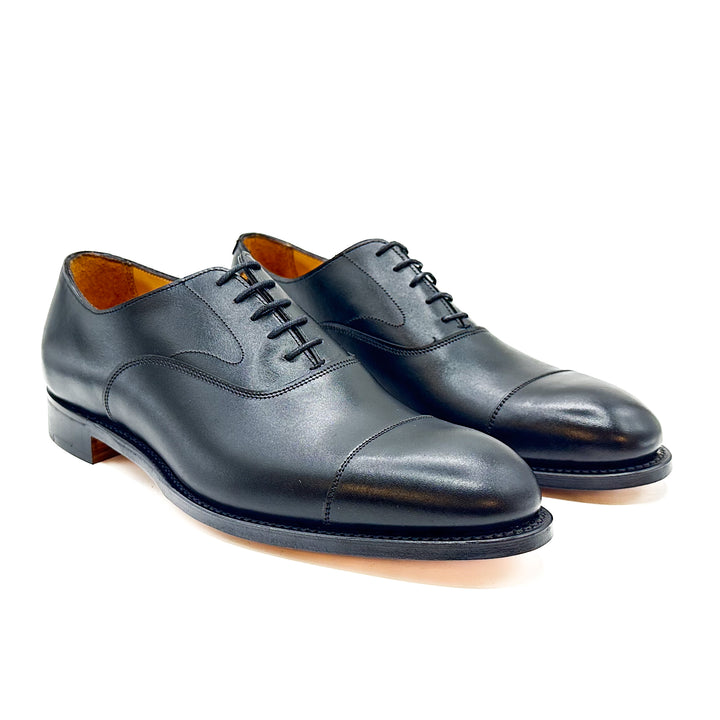 Alfred Black Calf Leather Oxford Cap Toe
