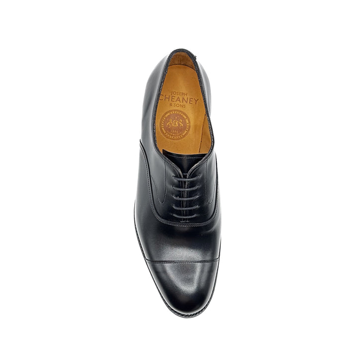 Alfred Black Calf Leather Oxford Cap Toe