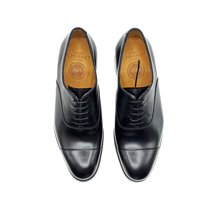 Alfred Black Calf Leather Oxford Cap Toe