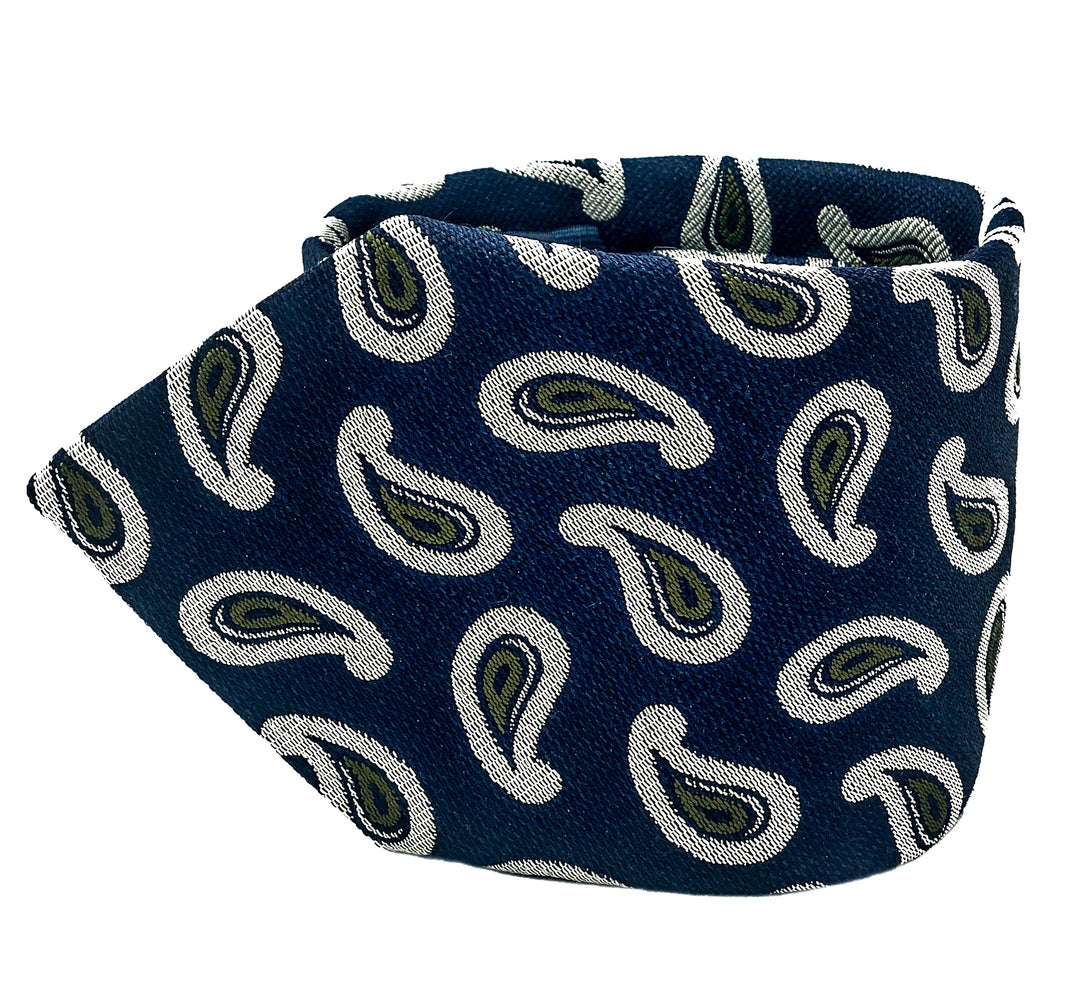 Navy Paisley Medallion Tie