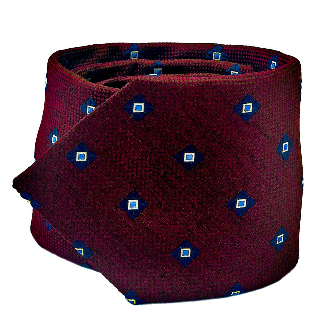 Burgundy with Navy Medallion Tie