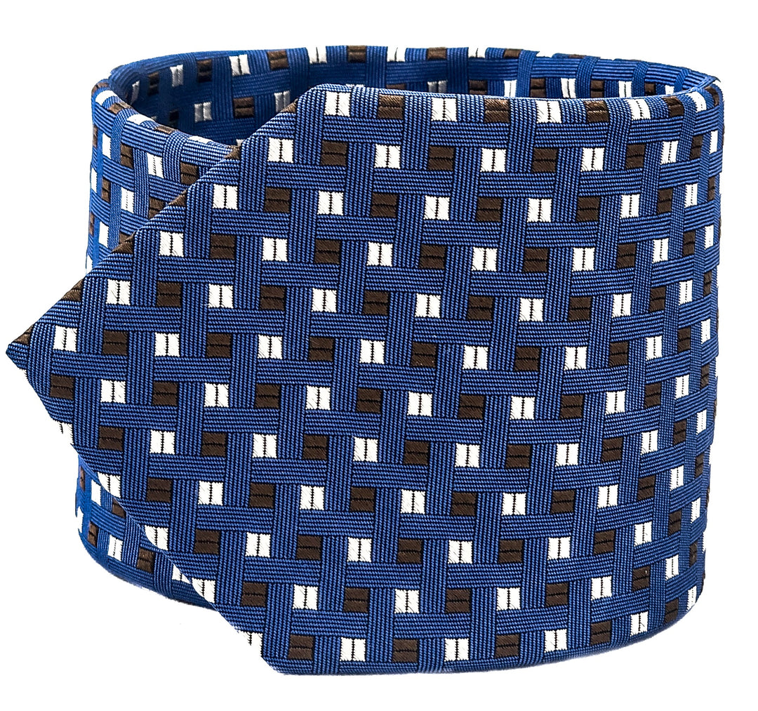 Blue Cubed Medallion Tie