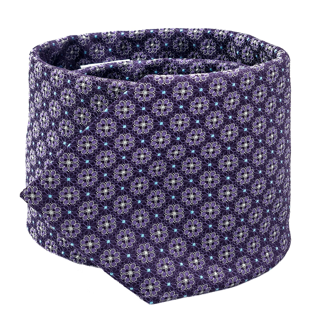 Purple Floral Medallion Tie