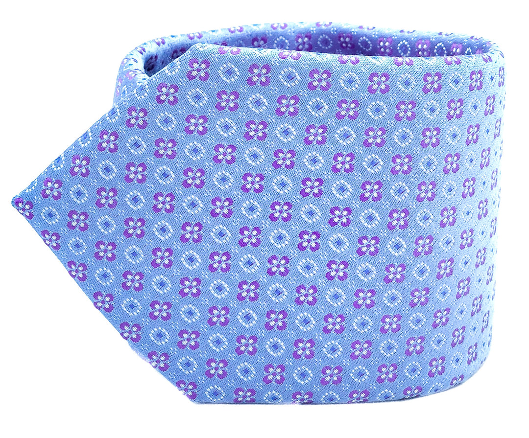 Blue Floral Motif Tie