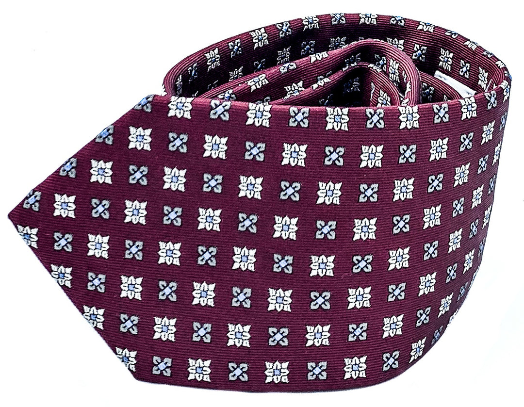 Burgundy Floral Medallion Tie