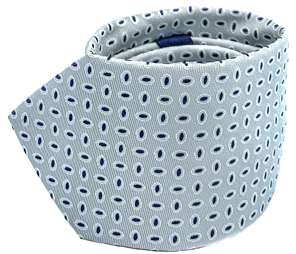 Silver with Navy Dot Tie