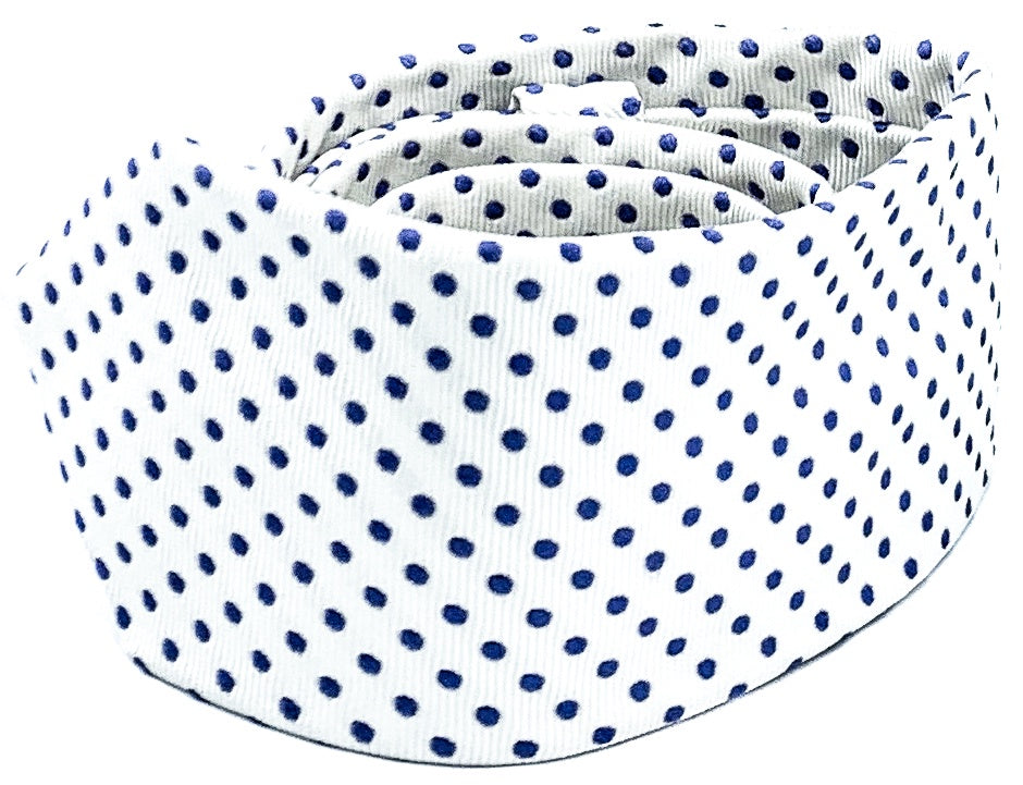 White with Blue Dots Tie