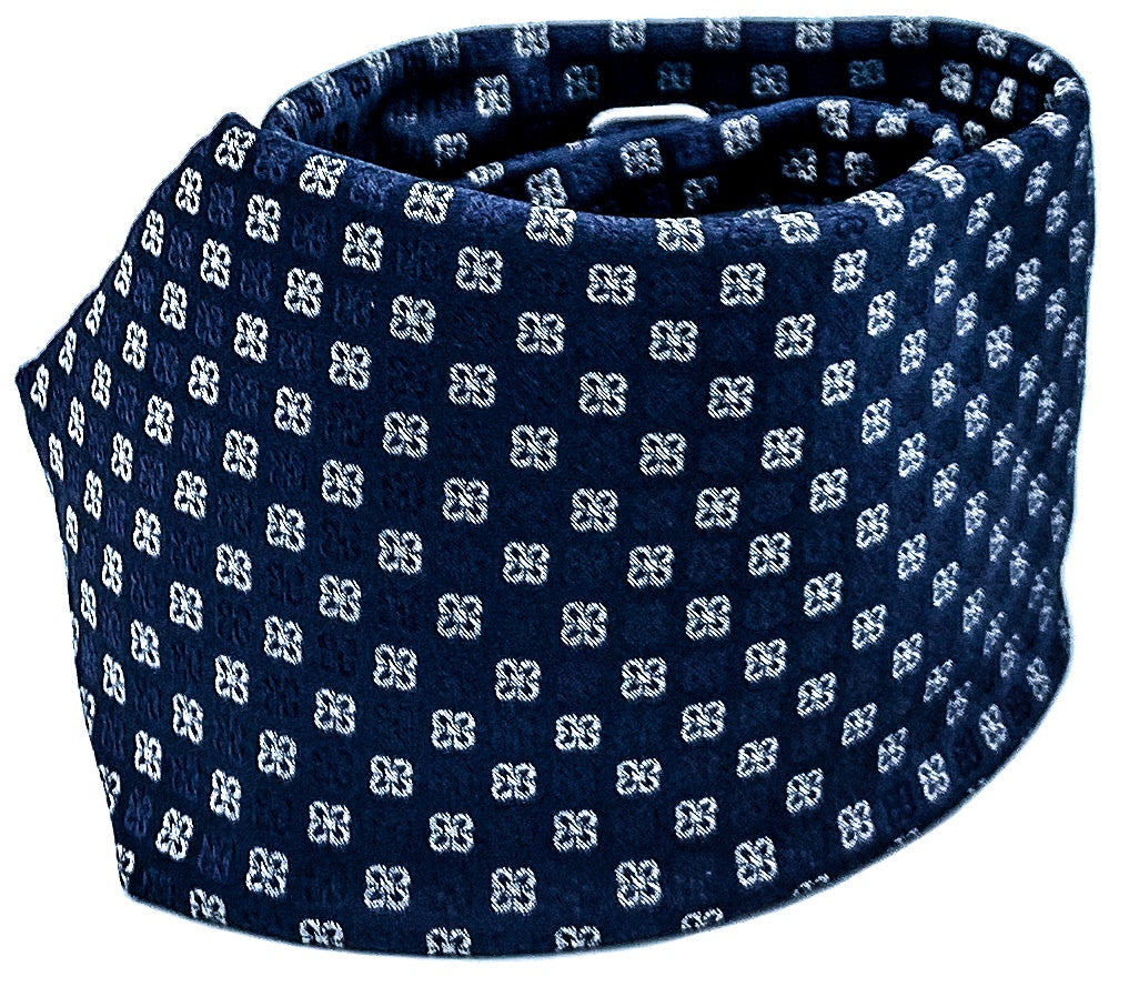 Navy Floral Geometric Tie