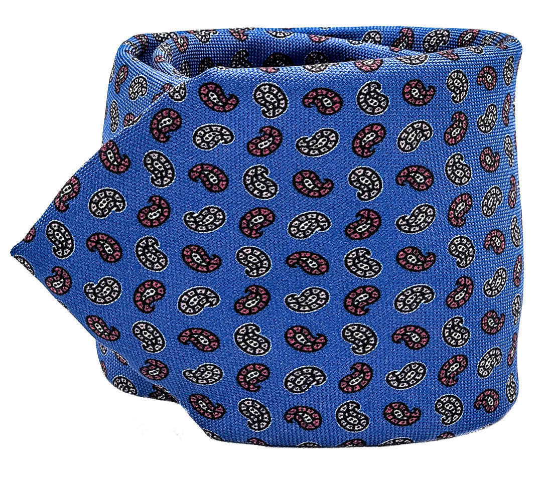 Blue Paisley Medallion Motif Tie
