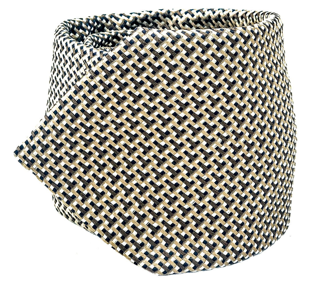 Brown Geometric Woven Tie