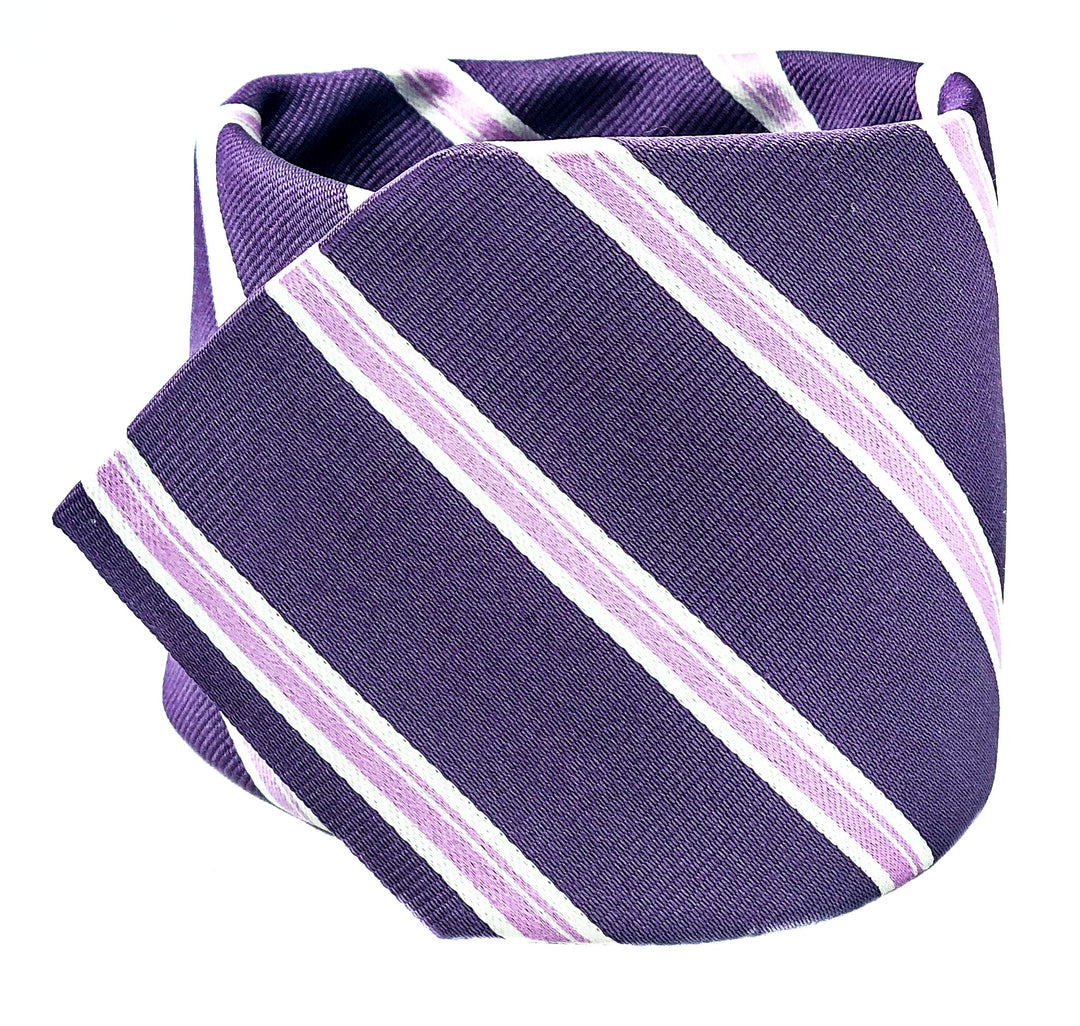 Purple with Pink Stripe Tie