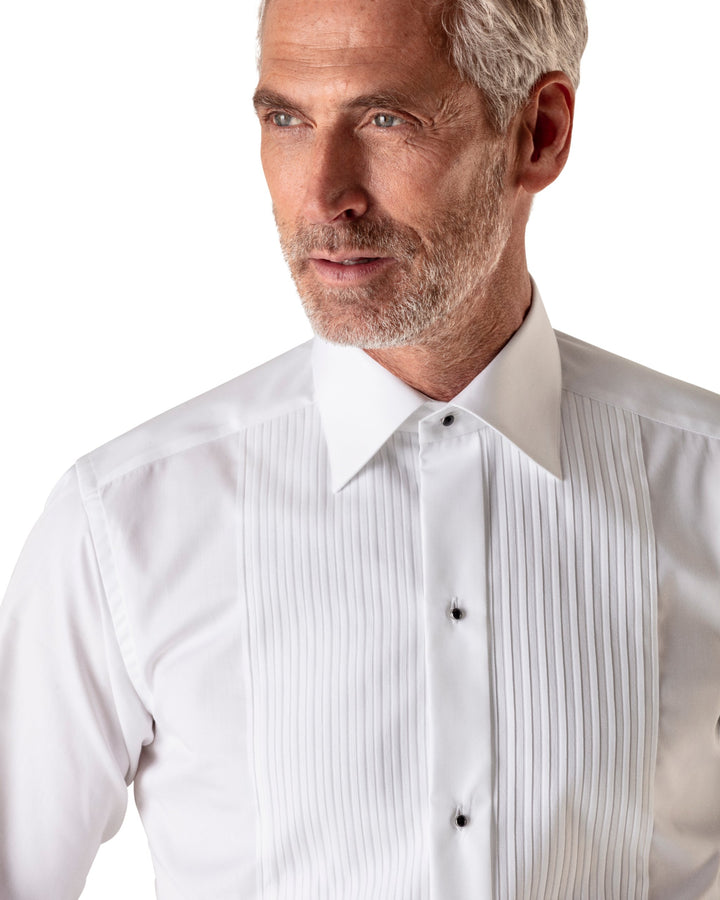 Contemporary Fit Evening Shirt with Pleated Plissé Front