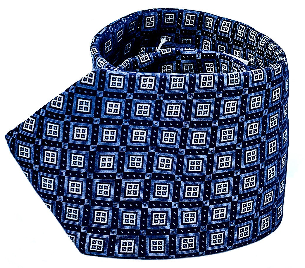 Navy Geometric Square Tie