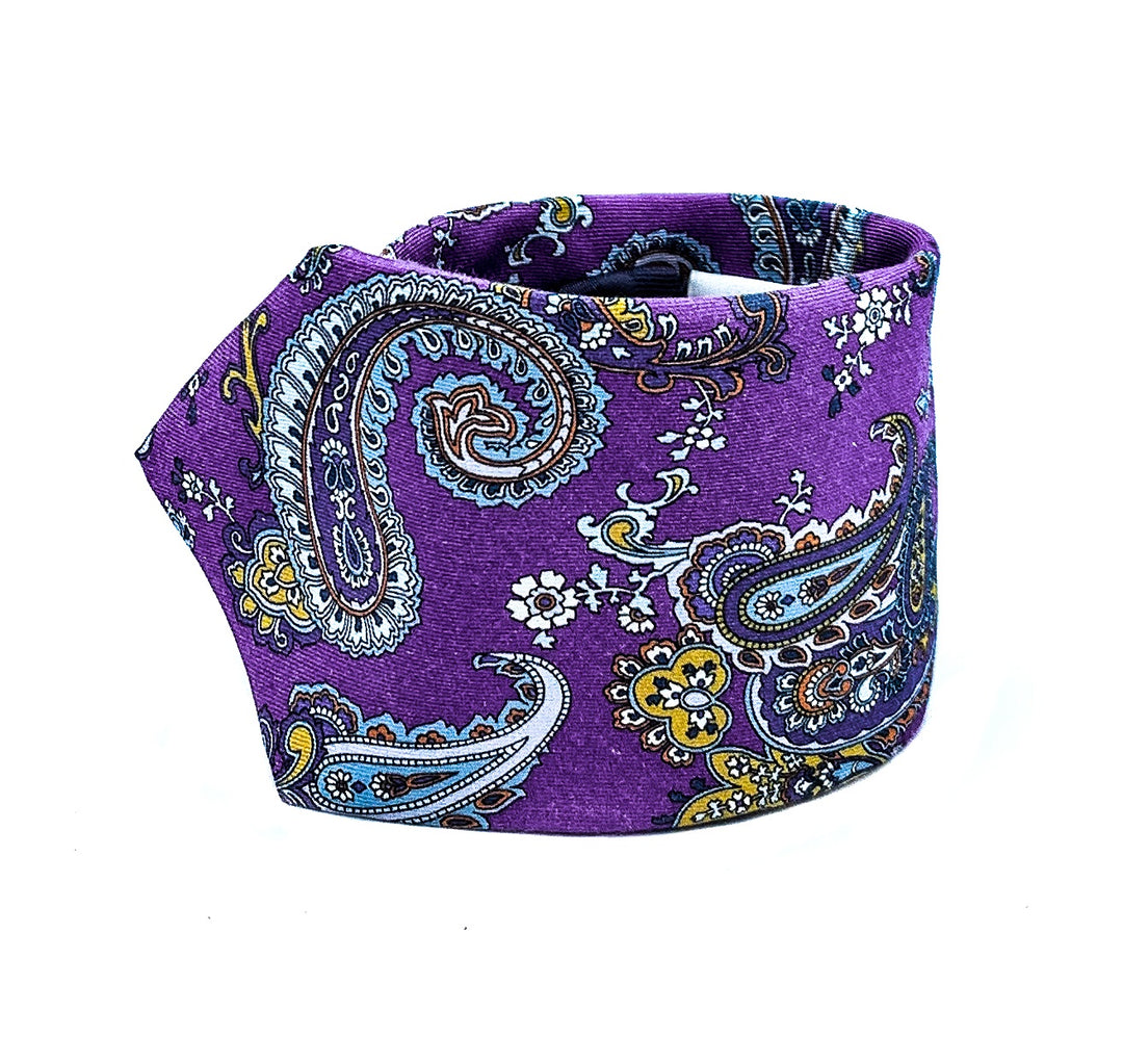 Purple Paisley Silk Tie