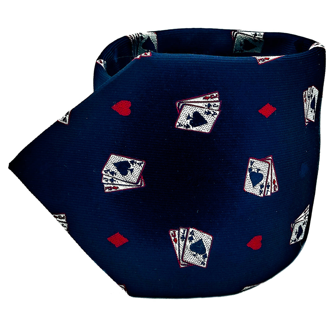 Navy Poker Hand Tie