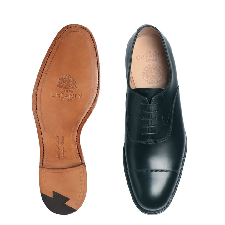 Alfred Black Calf Leather Oxford Cap Toe