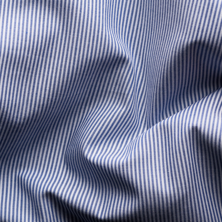 Contemporary Fit Striped Fine Twill with Colour Coordinated Button Thread
