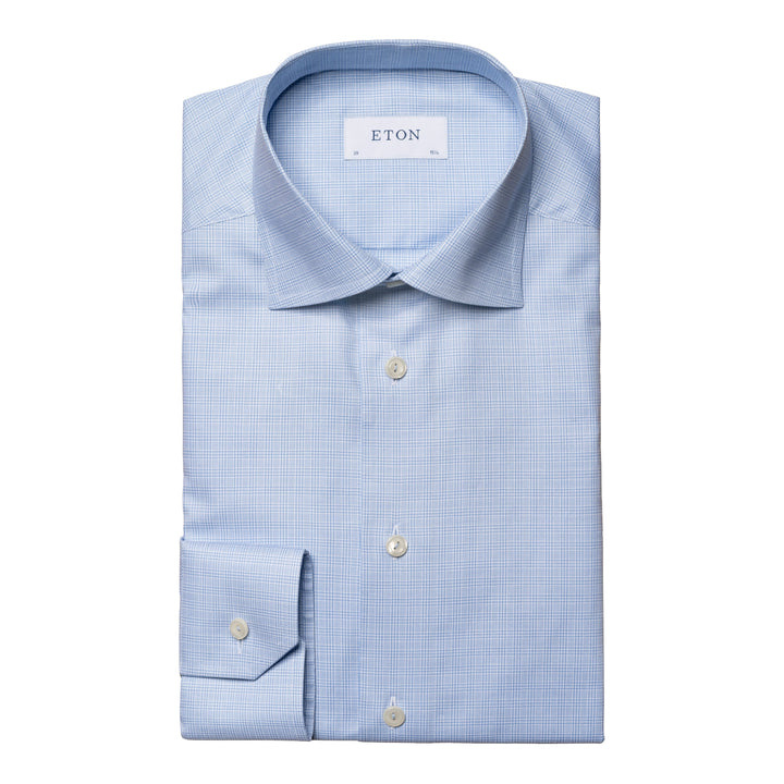 Slim Fit Check Twill with Colour Coordinated Button Thread