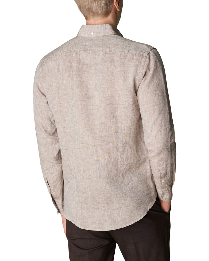 Slim Fit Casual Organic Linen with Button Down Collar
