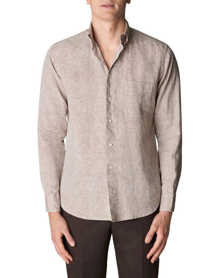 Slim Fit Casual Organic Linen with Button Down Collar