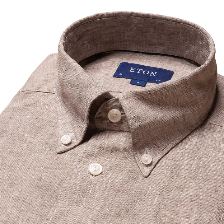 Slim Fit Casual Organic Linen with Button Down Collar
