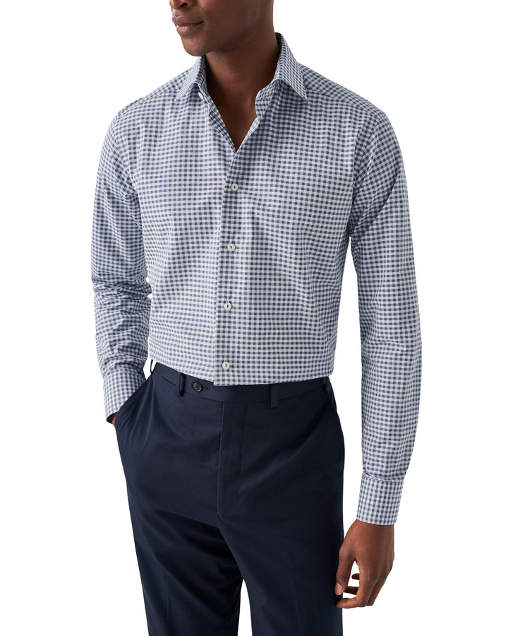 Slim Fit Check Fine Piqué