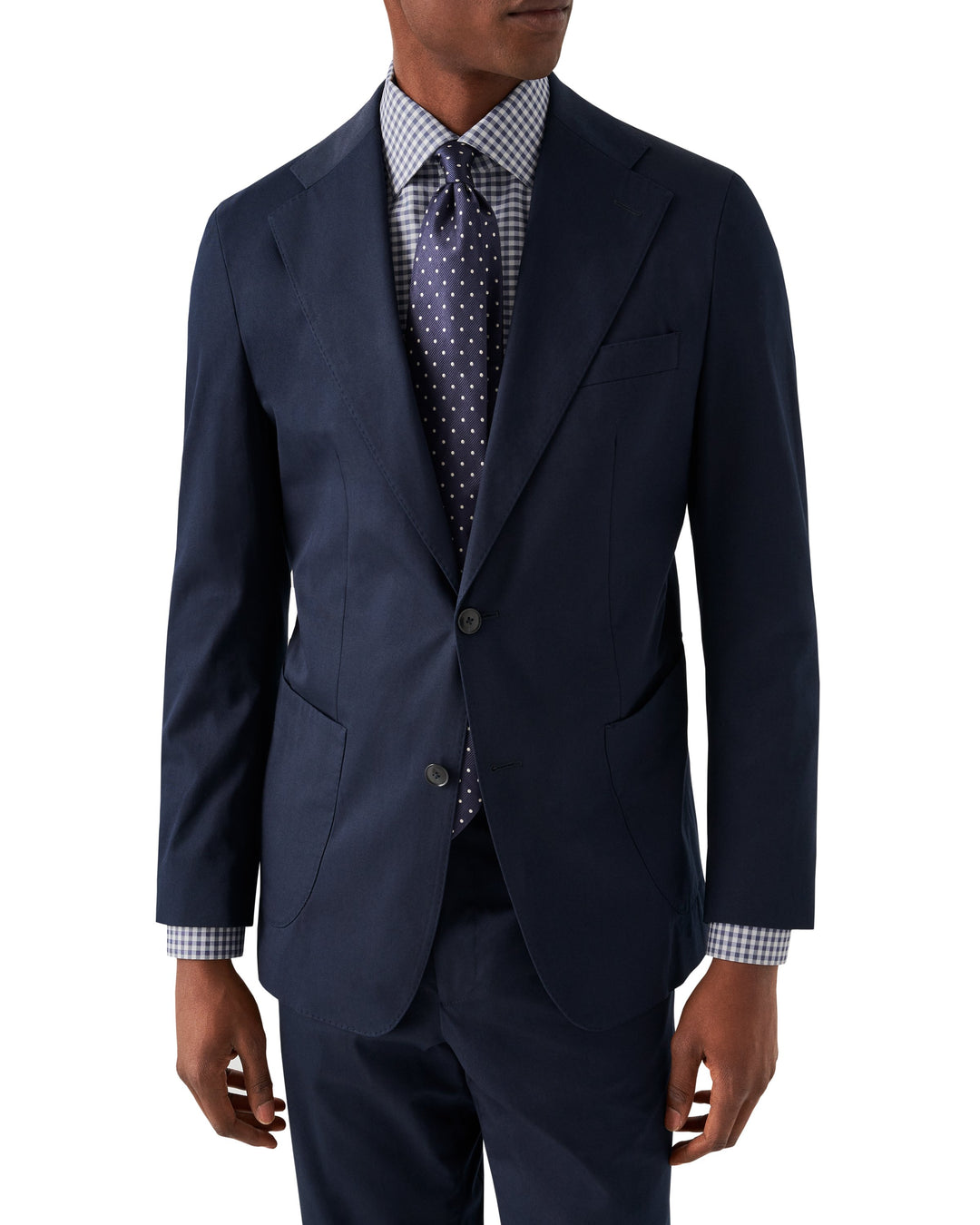 Slim Fit Check Fine Piqué