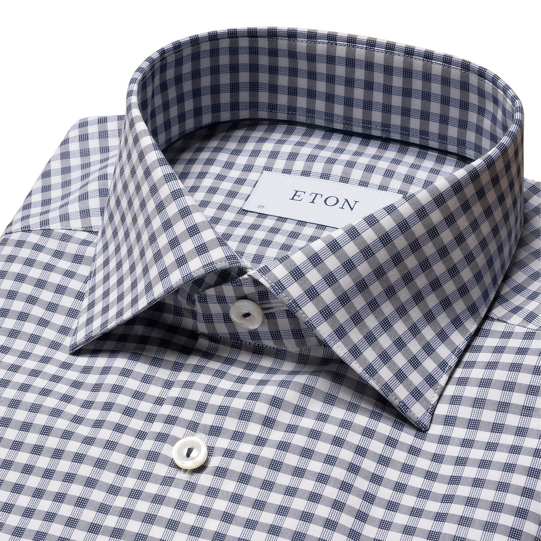 Slim Fit Check Fine Piqué