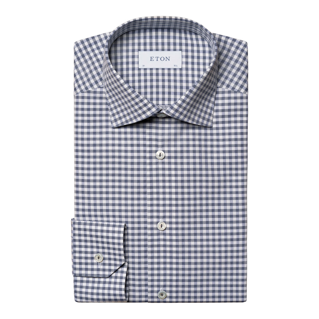 Slim Fit Check Fine Piqué