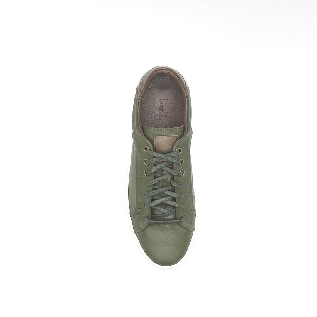 91099 Leather Cup Sole Sneaker - Nail Chocolate