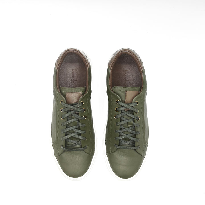 91099 Leather Cup Sole Sneaker - Nail Chocolate