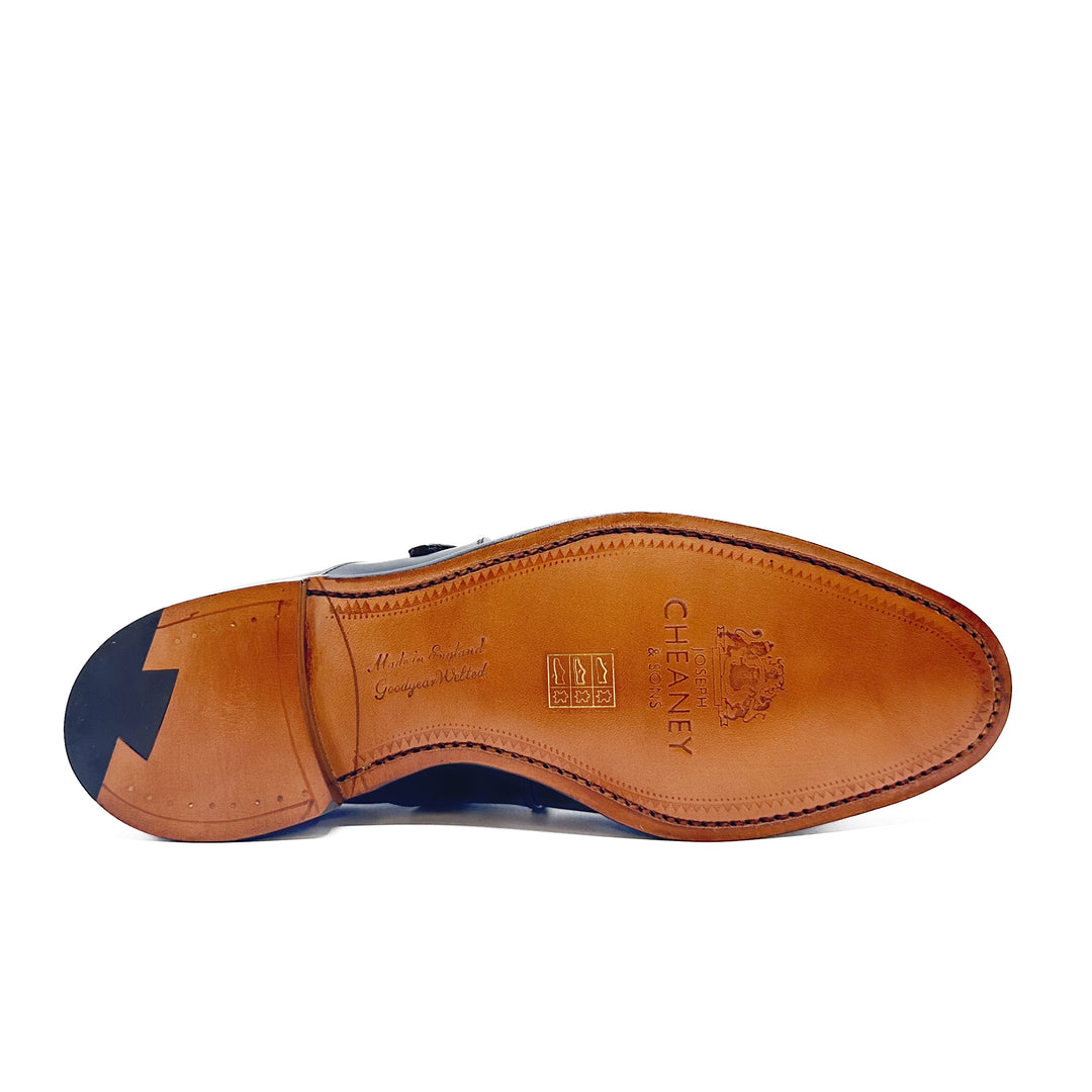 William II Single Monk Strap in Black Polished Bookbinder Leather