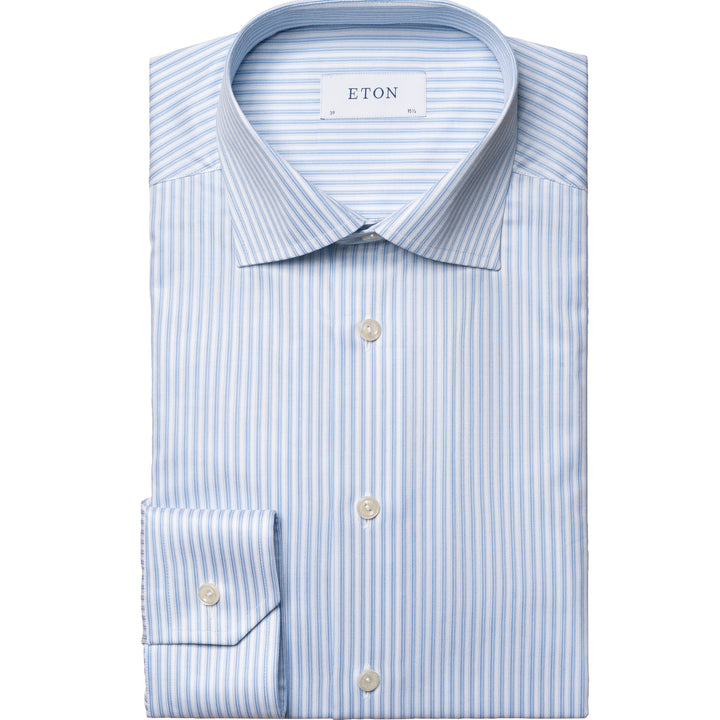 Contemporary Fit Layered Stripe Fine Twill