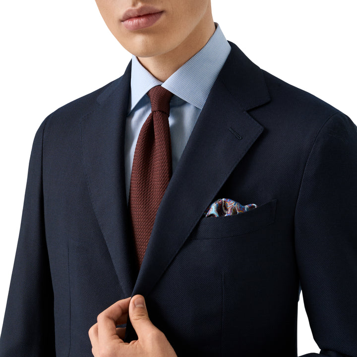 Slim Fit Fine Stripe Signature Twill