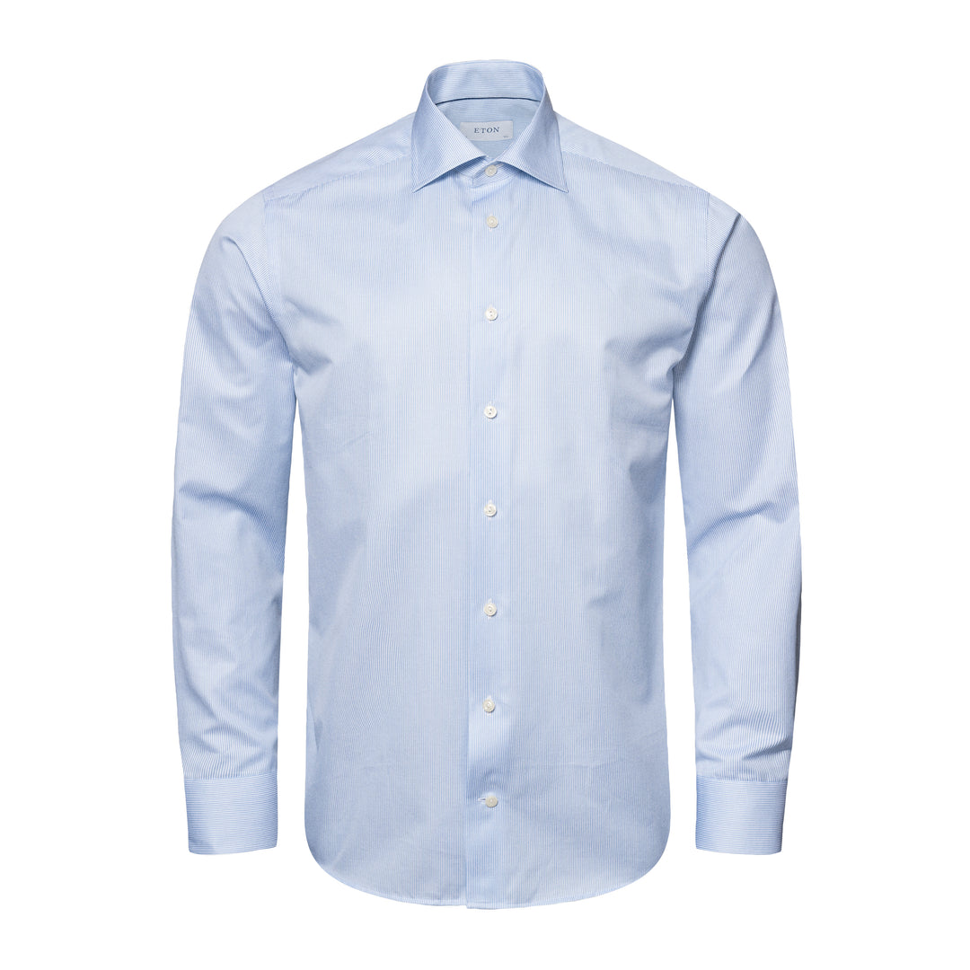 Contemporary Fit Fine Stripe Signature Twill