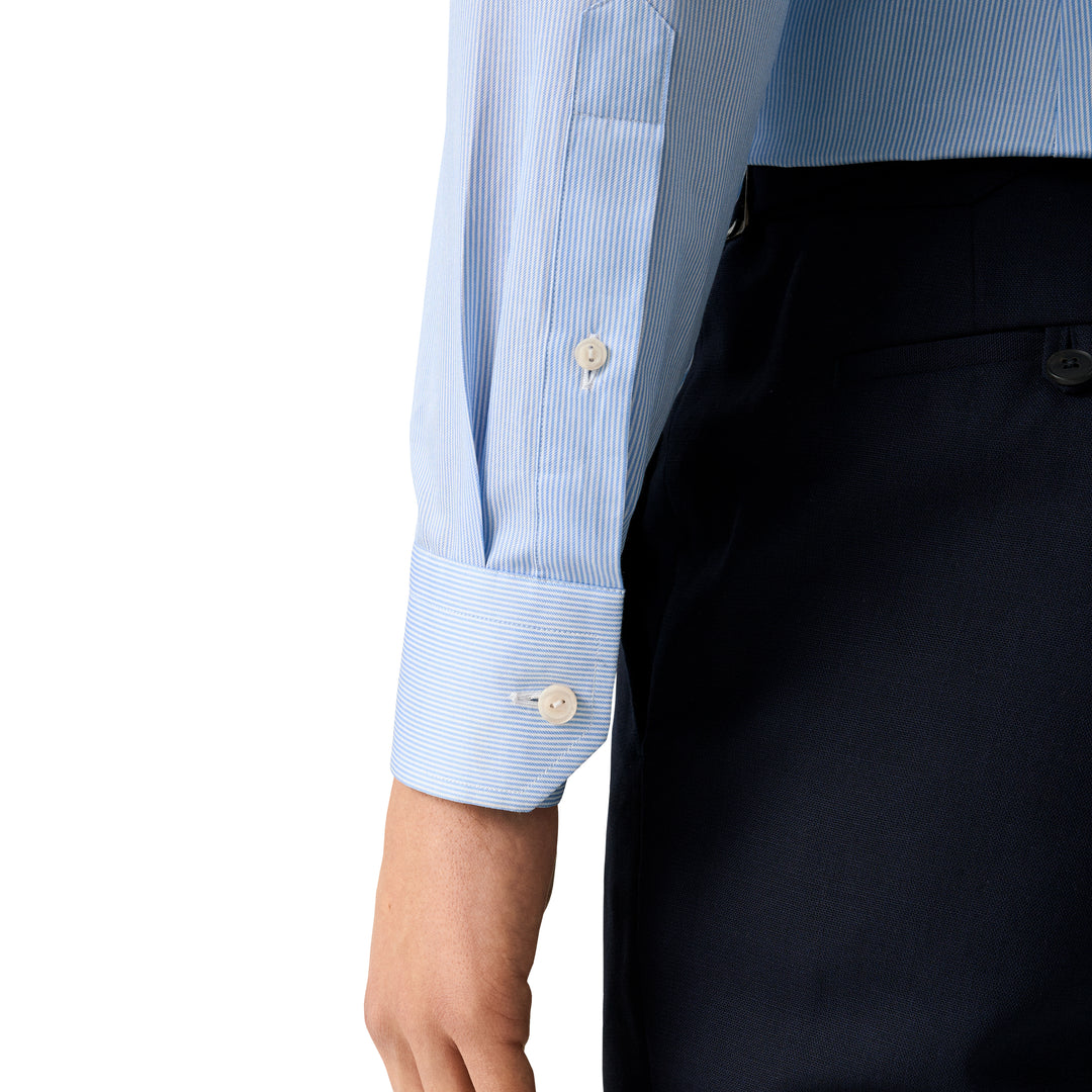 Contemporary Fit Fine Stripe Signature Twill