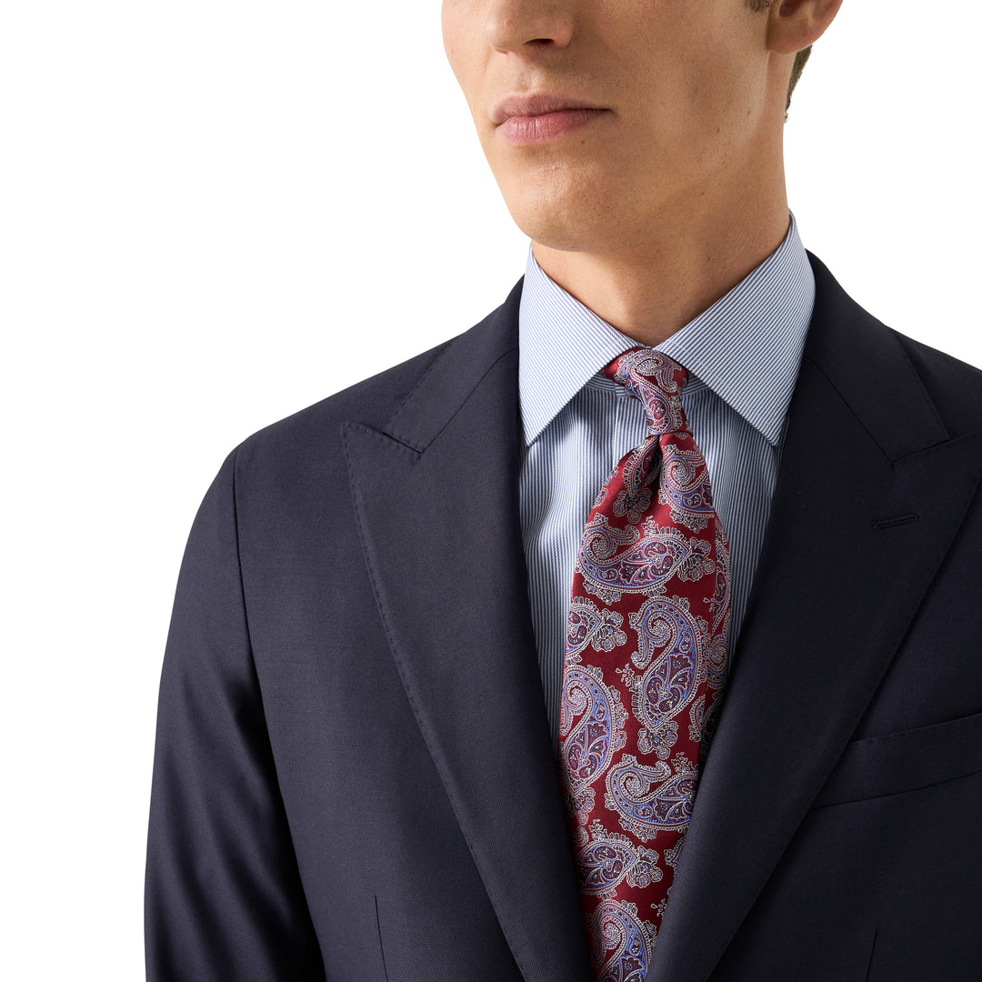 Contemporary Fit Fine Stripe Signature Twill