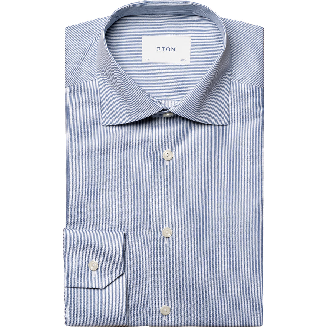 Contemporary Fit Fine Stripe Signature Twill