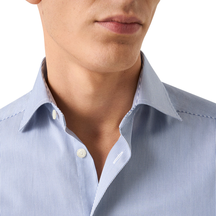 Contemporary Fit Fine Stripe Signature Twill