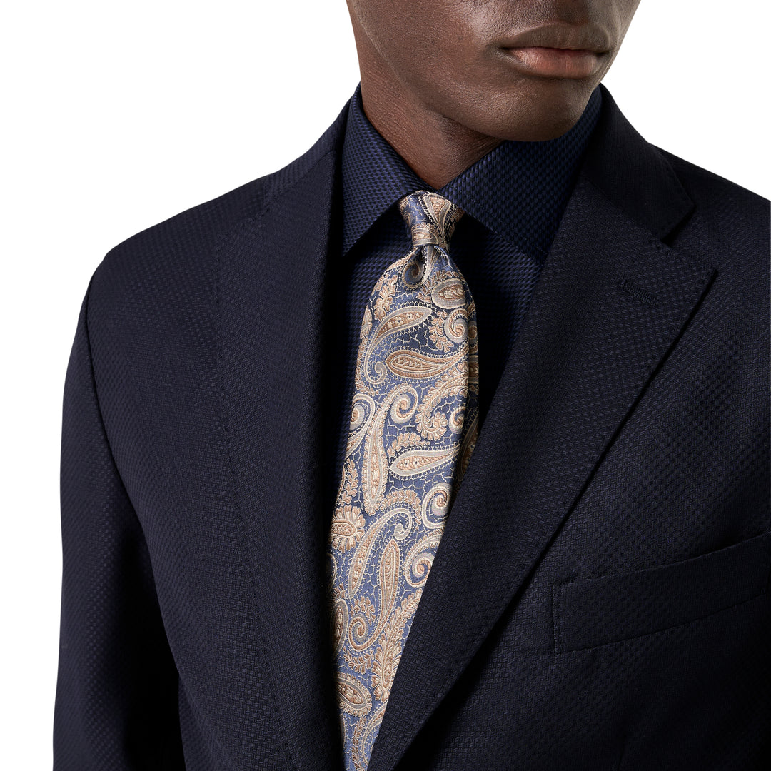 Paisley Woven Silk Tie - Brown