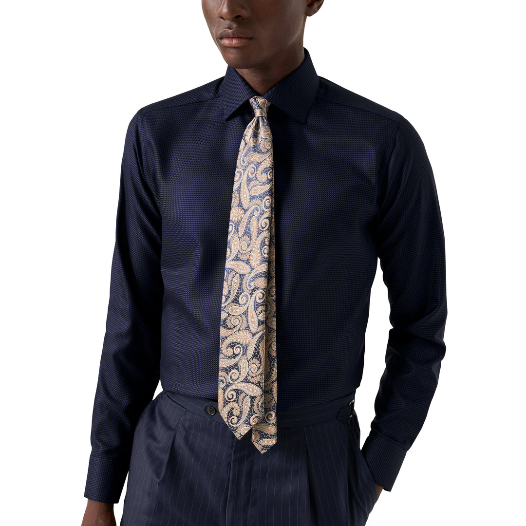Paisley Woven Silk Tie - Brown