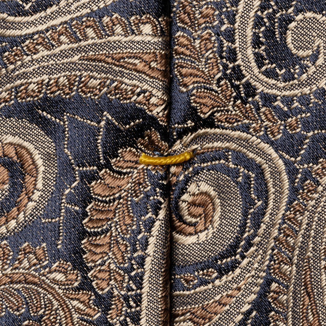 Paisley Woven Silk Tie - Brown