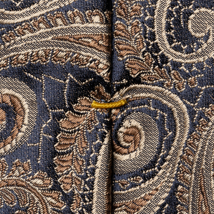Paisley Woven Silk Tie - Brown