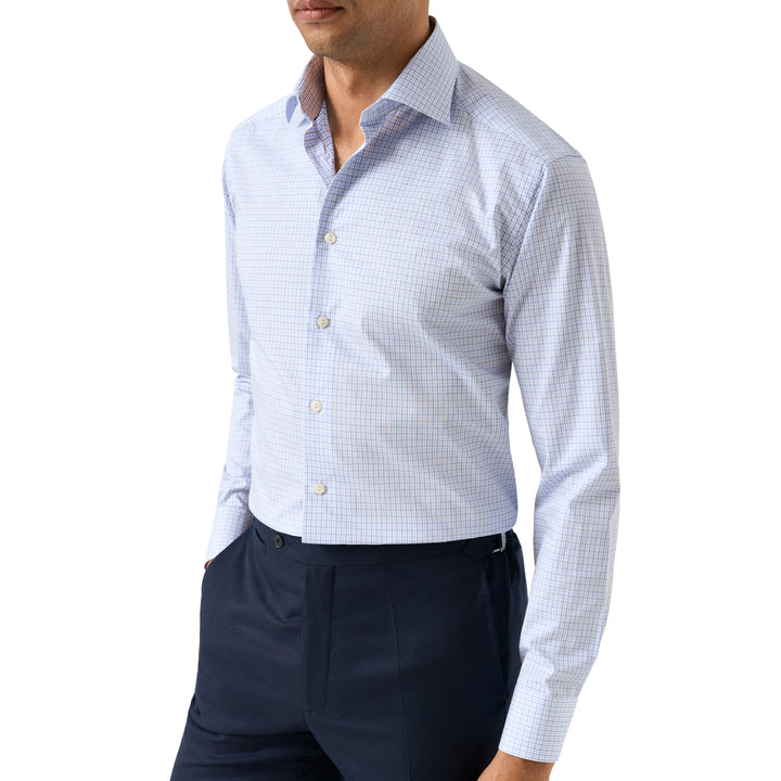 Contemporary fit Micro Check Twill