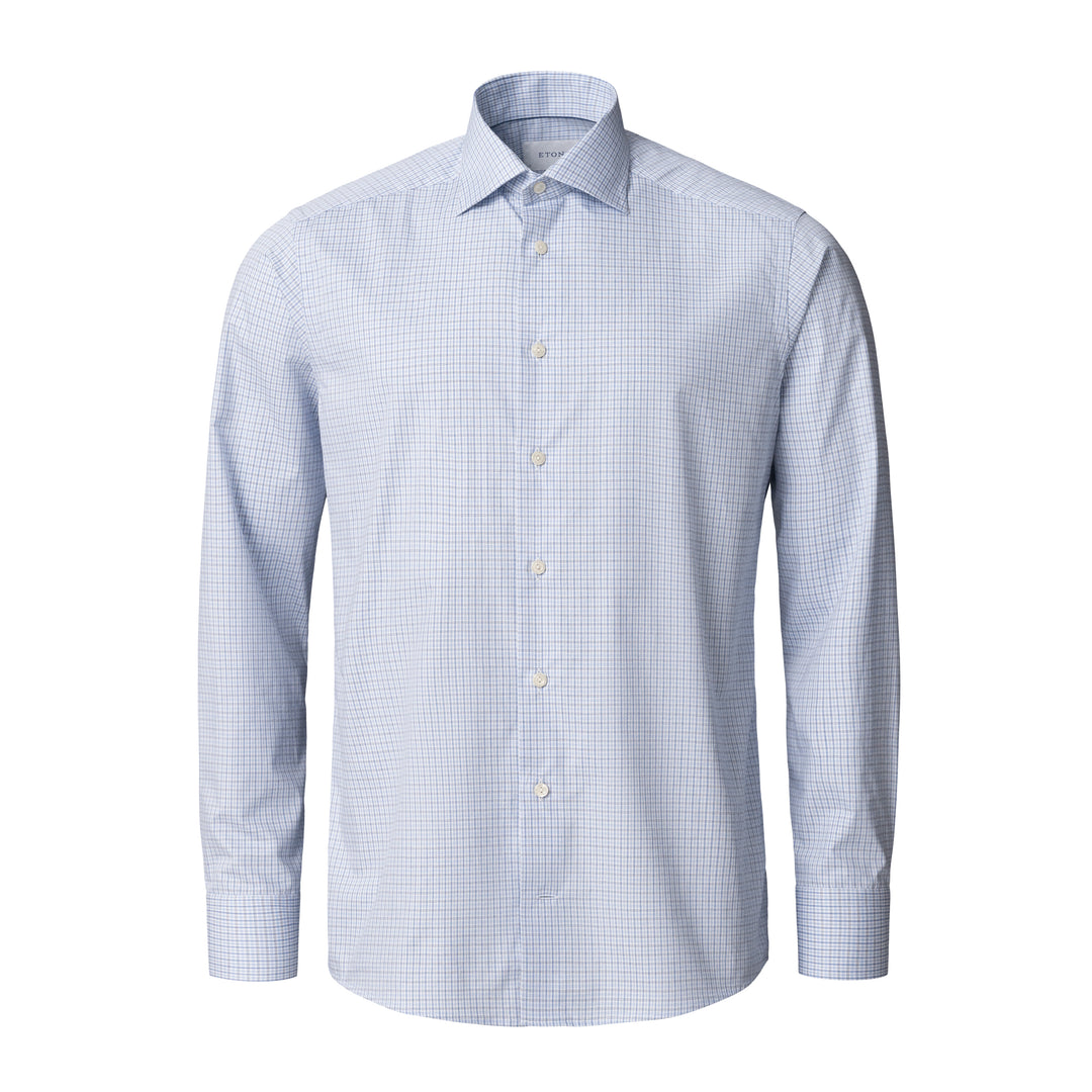 Contemporary fit Micro Check Twill