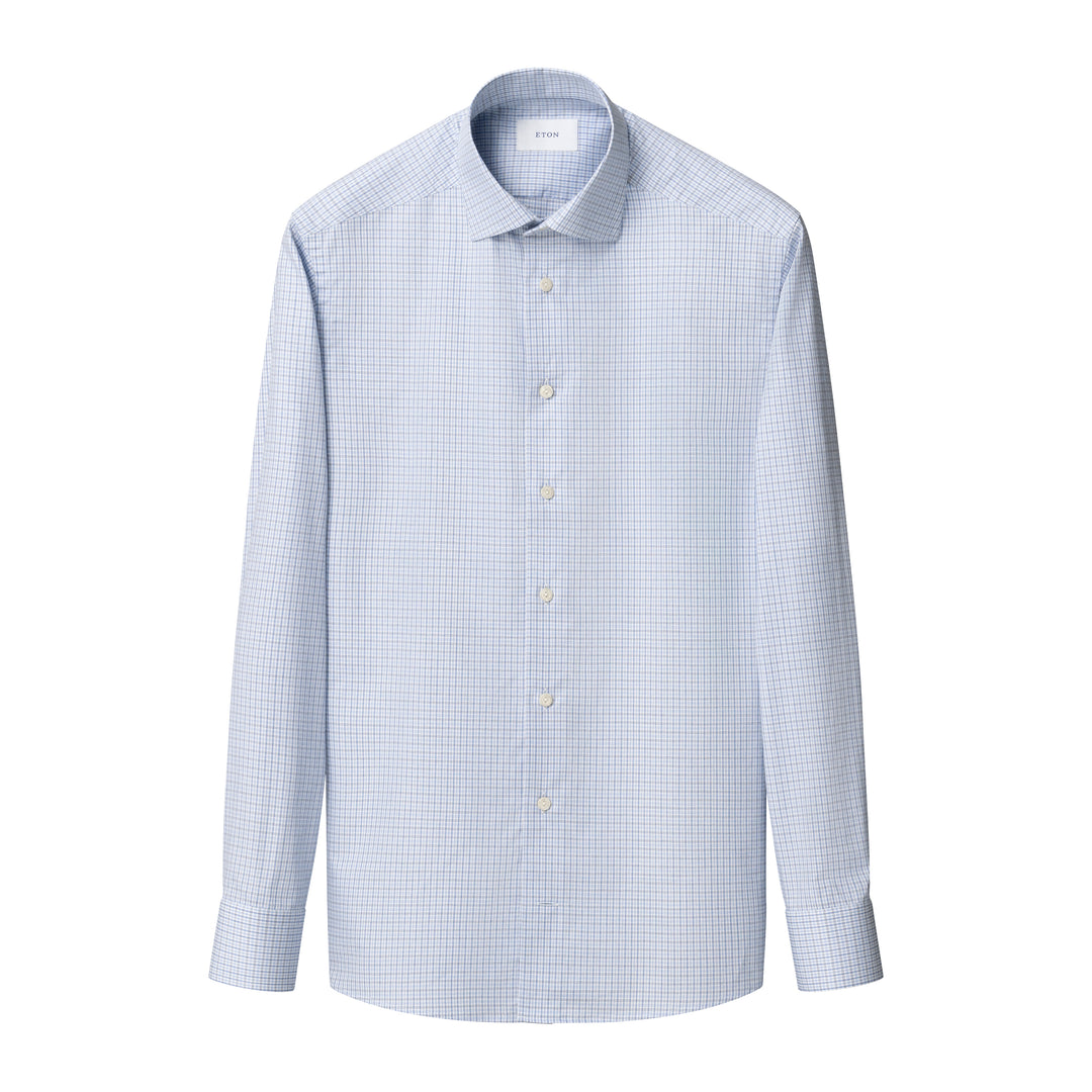 Contemporary fit Micro Check Twill