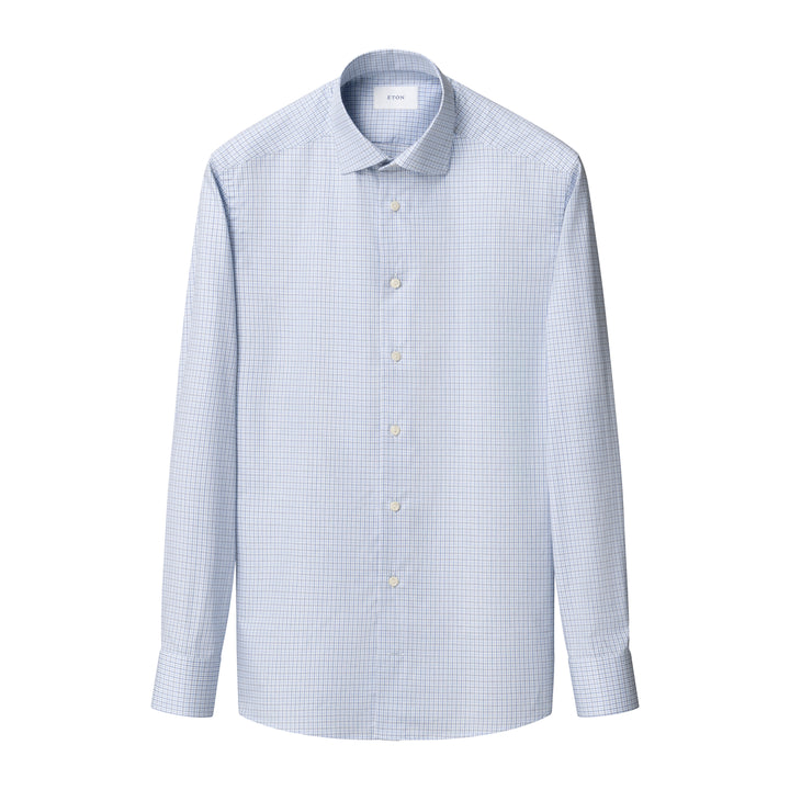 Contemporary fit Micro Check Twill