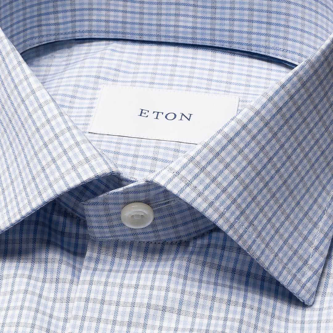 Contemporary fit Micro Check Twill