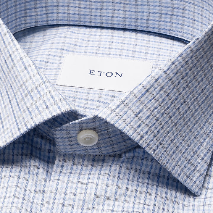 Contemporary fit Micro Check Twill