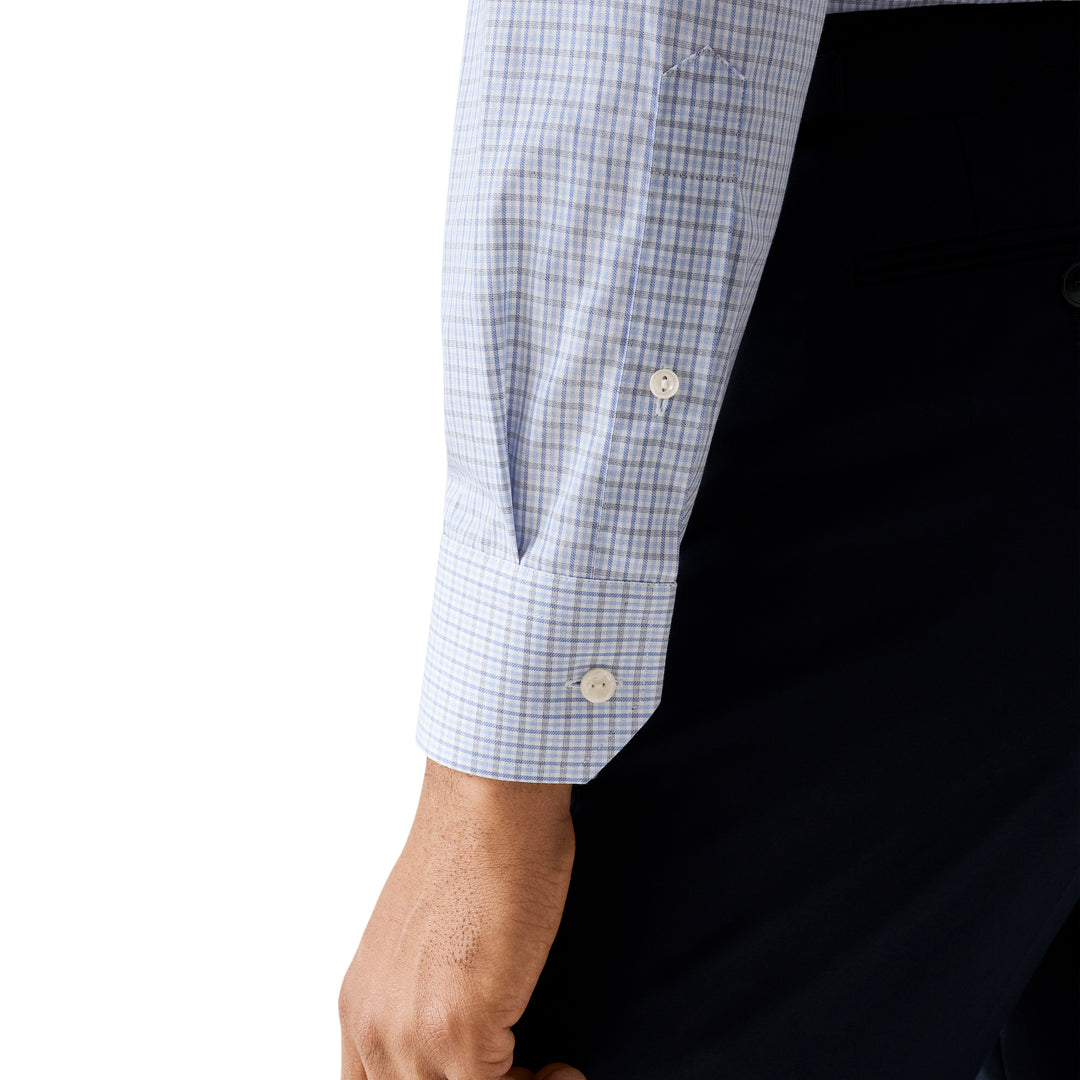 Contemporary fit Micro Check Twill